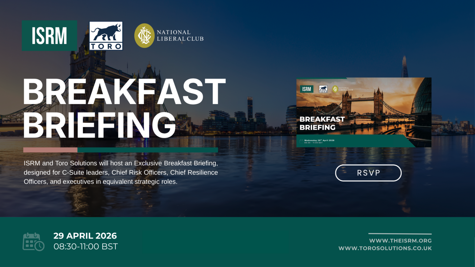 ISRM & Toro Solutions Exclusive Breakfast Briefing – ISRM